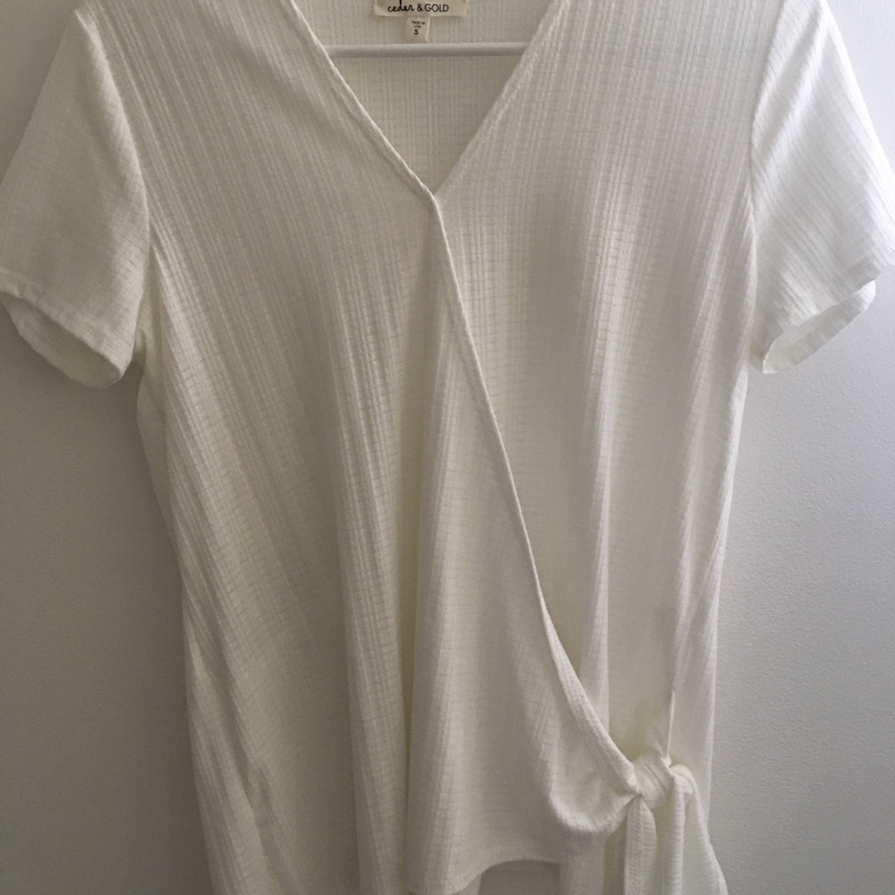 Cedar and gold blouse with tie